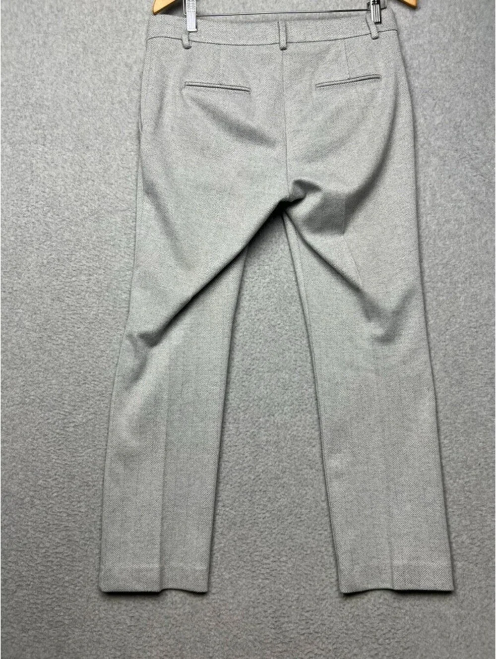 Ann Taylor Herringbone Ankle Pants Women Petite 6P Gray Office City Work Casual*